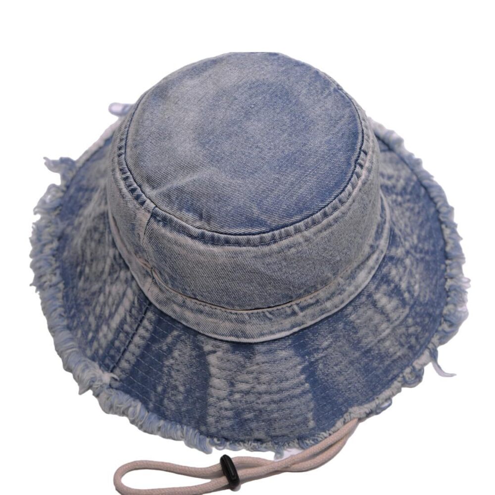 2150 Fashion Cotton Denim Distressed Bucket Hat, Sun Hat, Hat and BLU27 - Picture 2 of 9
